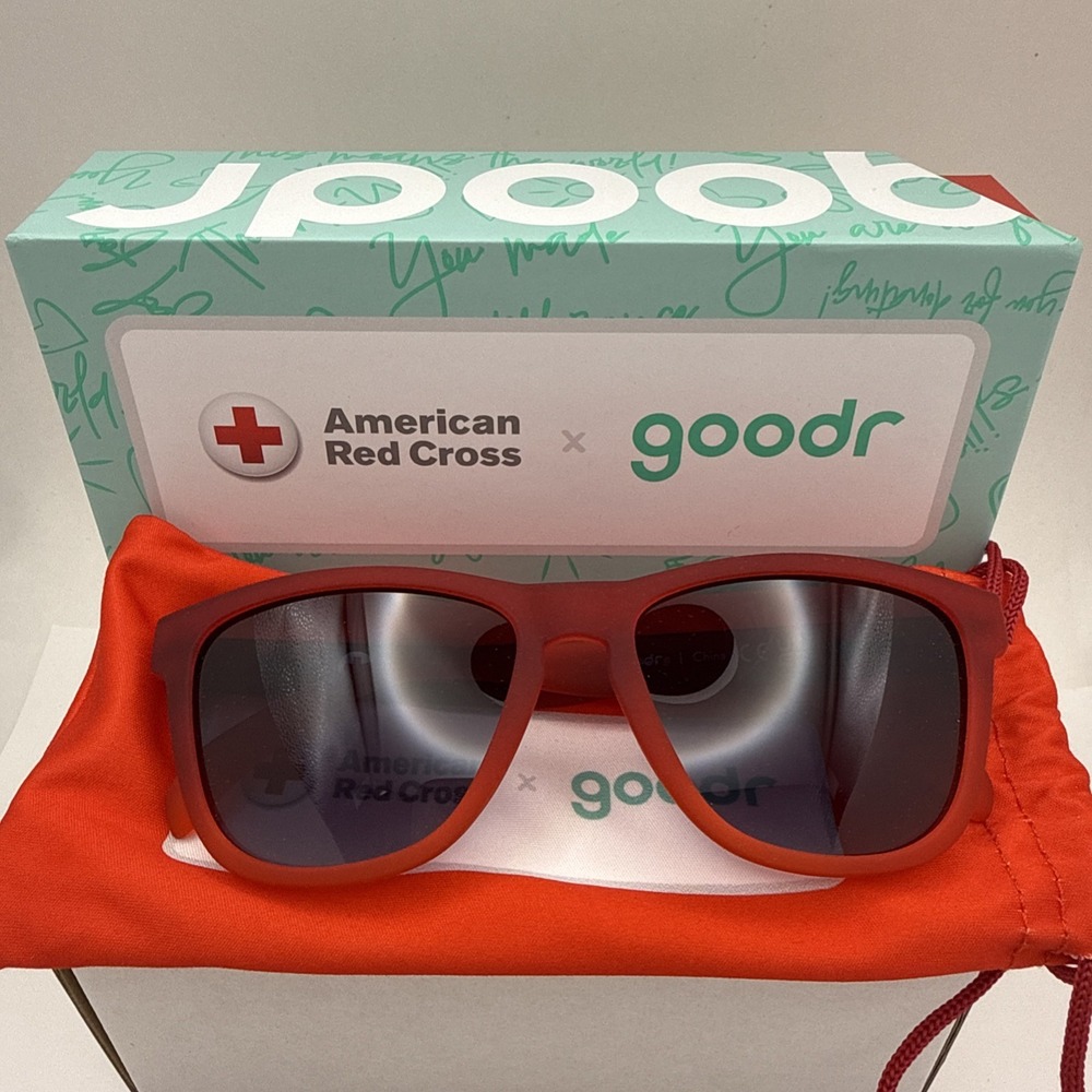 Goodr American Red Cross Polarized Sunglasses Donor Edition Just My Type NEW